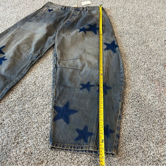 NWT! SAGE + FIG Star Wide Leg Barrel Mid Rise Women’s Jeans with Pockets Size L - Picture 7 of 12